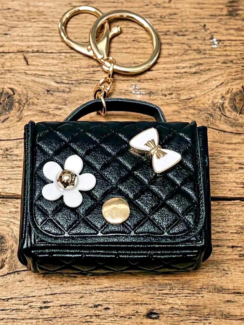 Quilted Mini Bag in Black & White